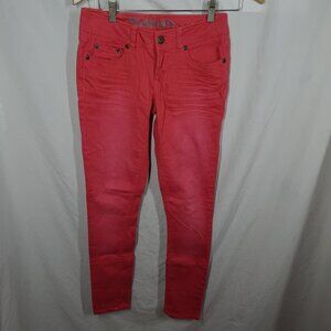 Y2K Mudd Juniors Salmon Pink Legging Jeans Size 3
